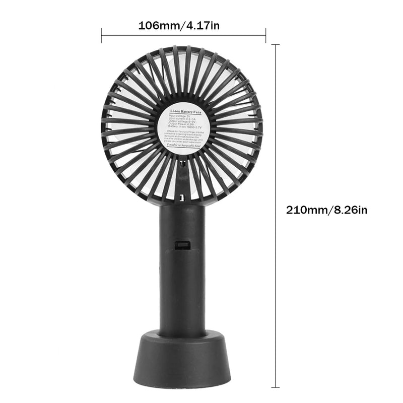 🌬️ Portable USB Rechargeable Handheld Mini Cooling Fan – 3 Speed, Strong Wind (Black)