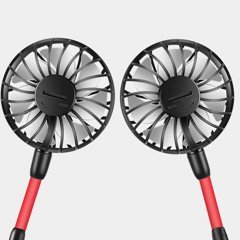 🌀 Mini Neck Fan – Portable USB Rechargeable Wearable Fan with 3 Speeds & 360° Rotation (Random Color)