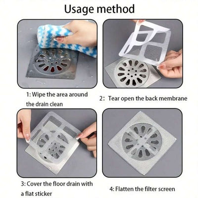 Multifunctional Net Sticker Drainer Net For Bathroom – Kitchen Etc | Window Screen Repair Patches For Door Window (Pack Of 10)