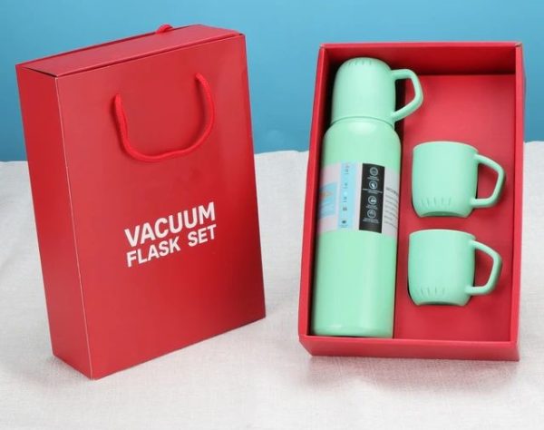 Stainless Steel Vacuum Flask Set | 500ml Insulated Bottle & Coffee Mug Gift Set