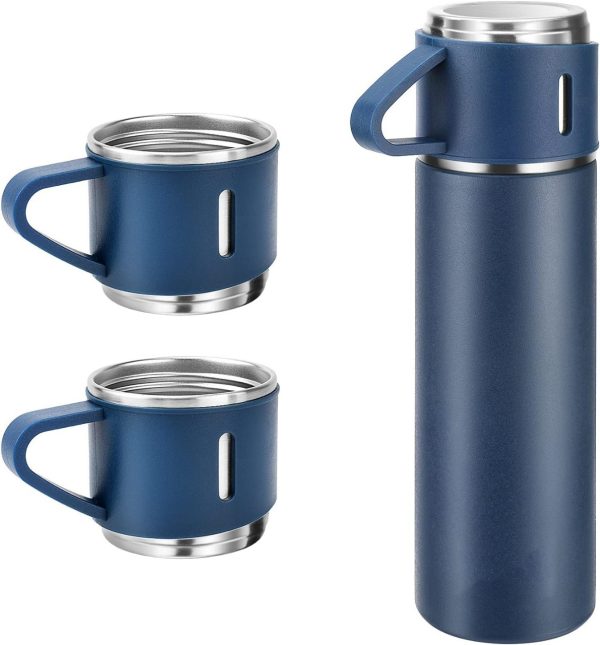 Stainless Steel Vacuum Flask Set | 500ml Insulated Bottle & Coffee Mug Gift Set