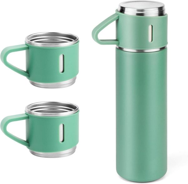 Stainless Steel Vacuum Flask Set | 500ml Insulated Bottle & Coffee Mug Gift Set