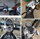 Universal Waterproof Motorcycle Handlebar Clock – Luminous Chrome Quartz Watch for Bikes (Silver)
