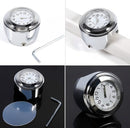 Universal Waterproof Motorcycle Handlebar Clock – Luminous Chrome Quartz Watch for Bikes (Silver)
