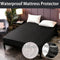Waterproof Mattress Protector King Size – Breathable Fitted Black Cover | Hypoallergenic & Washable